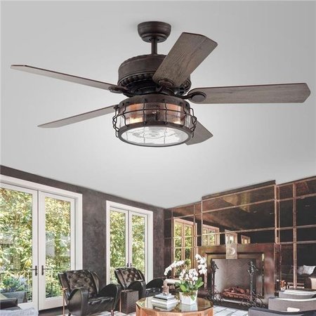 WAREHOUSE OF TIFFANY Warehouse of Tiffany CFL-8435REMO-MB 52 in. Bobet Indoor Remote Controlled Ceiling Fan with Light Kit; Bronze CFL-8435REMO/MB